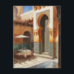Morocco vintage postcard<br><div class="desc">Embark on a vibrant journey through time with this groovy postcard! This retro illustration captures the essence of Morocco: bustling marketplaces, intricate mosaics, and the captivating charm of Marrakesh, all rendered in a cool, vintage style. It's the perfect way to share a piece of Moroccan magic (or spark some wanderlust!)...</div>