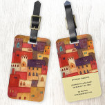 Morocco Watercolor Luggage Tag<br><div class="desc">Watercolor painting of the village of Ait Benhaddou in Morocco.  Warm earthy colours and distinctive architecture feature.  Change your details on the back to personalize.  Original art by Nic Squirrell.</div>