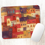 Morocco Watercolor Mouse Pad<br><div class="desc">Watercolor painting of the village of Ait Benhaddou in Morocco. Features warm earthy colours and distinctive architecture. Original art by Nic Squirrell.</div>