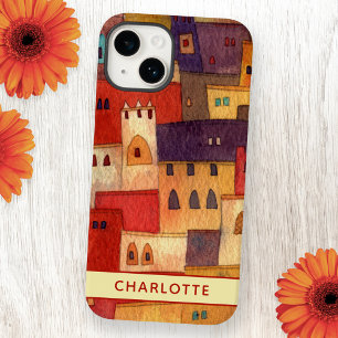 Morocco Watercolor Personalized iPhone 14 Case