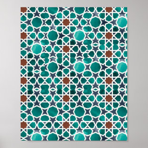 Moroccon Art Geometric Pattern  Poster