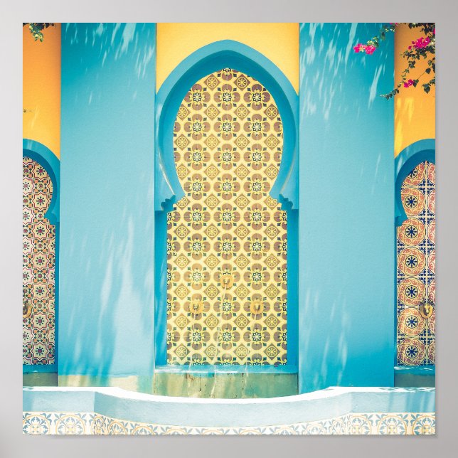 Moroccon Door Blue and Yellow Poster (Front)