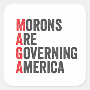 Morons Are Governing America 4th of July  Square Sticker