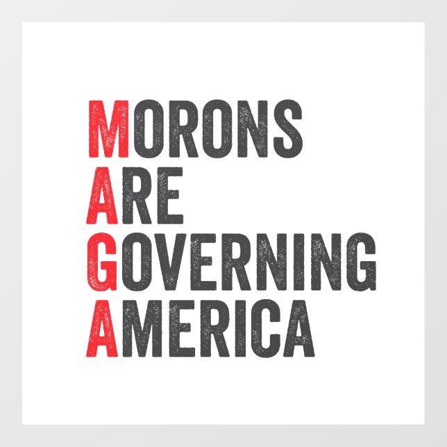 Morons Are Governing America 4th of July  Window Cling (Sheet)