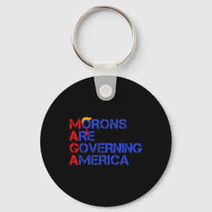 Morons Are Governing America Funny Trump 2024  Keychain