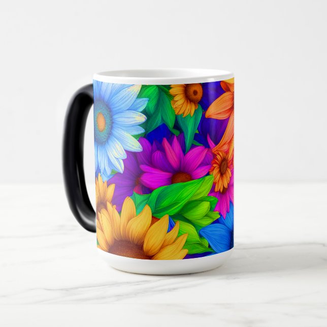 Morphing Mug - Rainbow Sunflowers #49  (Front Left)