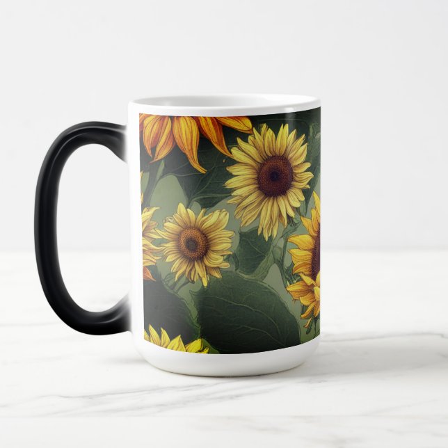 Morphing Mug - Sunflower Abstract #699 (Left)