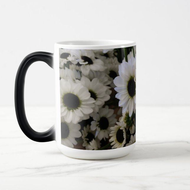 Morphing Mugs - Black & White Daisies (Left)