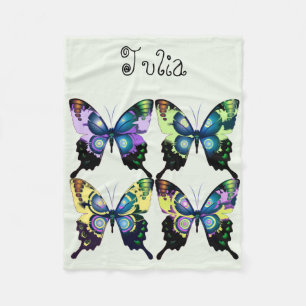 Morpho Blue Elegant Butterflies Fleece Blanket