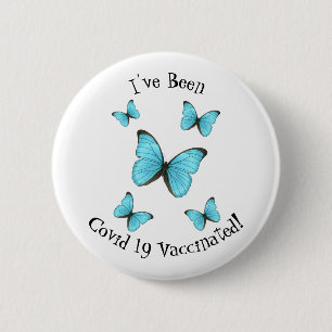 Morpho butterflies cartoon illustration 2 inch round button