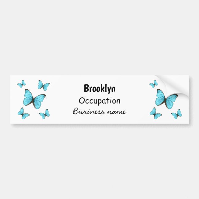 Morpho butterflies cartoon illustration  bumper sticker (Front)
