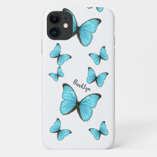 Morpho butterflies cartoon illustration  iPhone 11 case