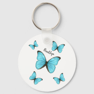 Morpho butterflies cartoon illustration  keychain