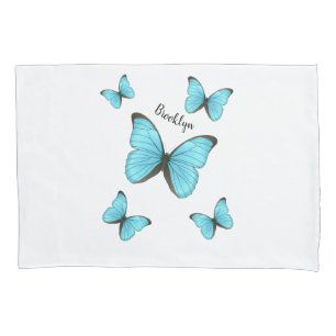 Morpho butterflies cartoon illustration pillowcase