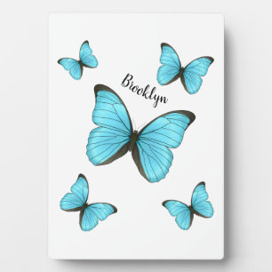 Morpho butterflies cartoon illustration  plaque