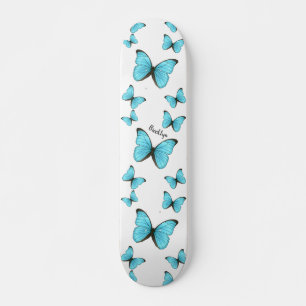 Morpho butterflies cartoon illustration skateboard