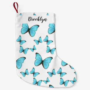 Morpho butterflies cartoon illustration  small christmas stocking