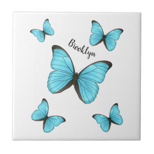 Morpho butterflies cartoon illustration tile