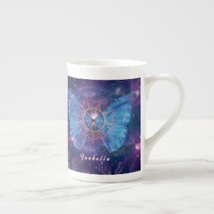 Morpho butterfly / Galaxy Mandala Bone China Mug