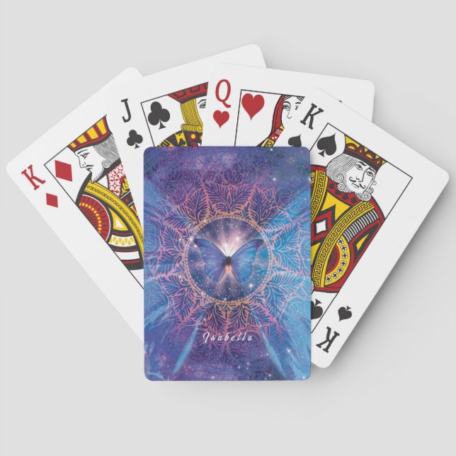 Morpho butterfly / Galaxy Mandala  Playing Cards (Back)