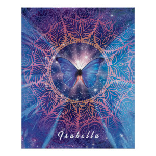 Morpho butterfly / Galaxy Mandala  Poster