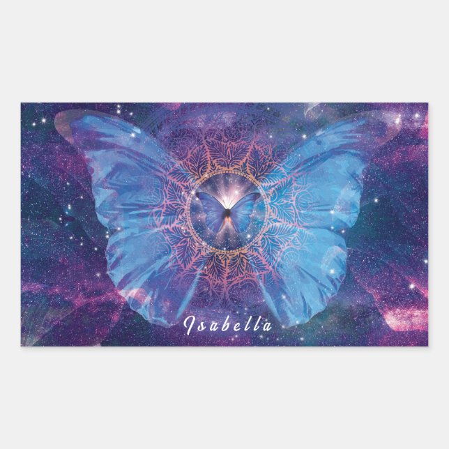 Morpho butterfly / Galaxy Mandala  Sticker (Front)