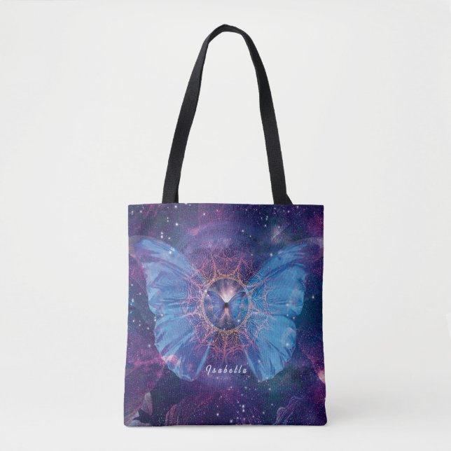 Morpho butterfly / Galaxy Mandala   Tote Bag (Front)