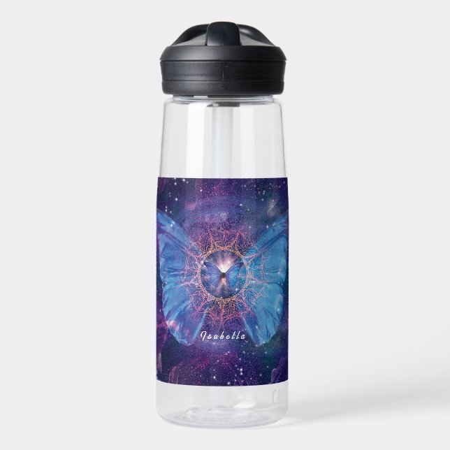 Morpho butterfly / Galaxy Mandala  Water Bottle (Front)