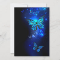 Morpho Butterfly in the Dark Background