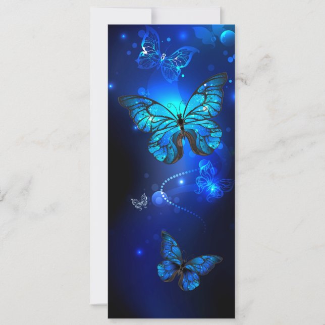 Morpho Butterfly in the Dark Background (Front)