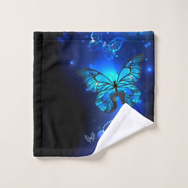 Morpho Butterfly in the Dark Background (Gant de toilette)