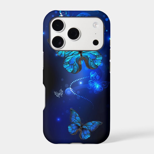 Morpho Butterfly in the Dark Background (Back)