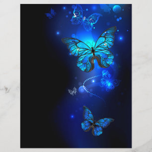 Morpho Butterfly in the Dark Background