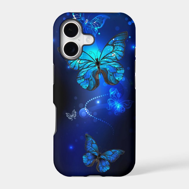 Morpho Butterfly in the Dark Background (Back)