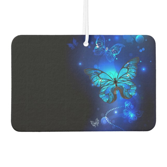 Morpho Butterfly in the Dark Background Air Freshener (Front)
