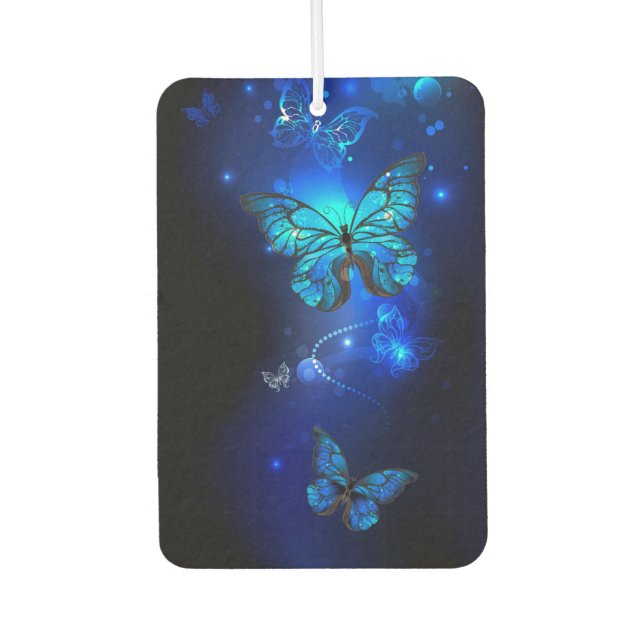 Morpho Butterfly in the Dark Background Air Freshener (Front)
