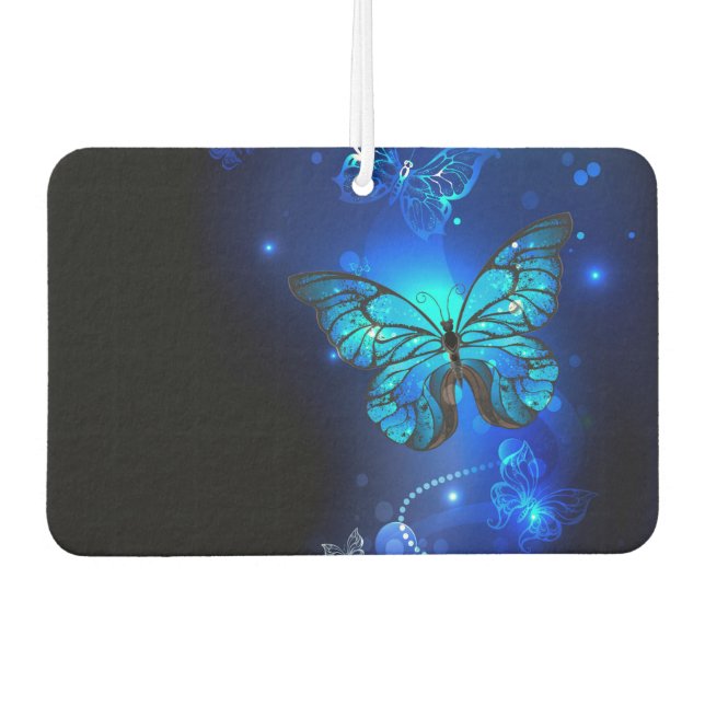 Morpho Butterfly in the Dark Background Air Freshener (Front)