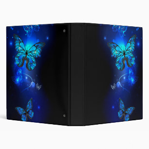 Morpho Butterfly in the Dark Background Binder