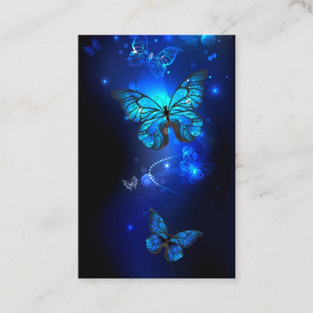 Morpho Butterfly in the Dark Background Business Card (Front)
