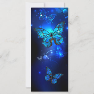 Morpho Butterfly in the Dark Background Card