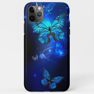 Morpho Butterfly in the Dark Background iPhone 11 Pro Max Case