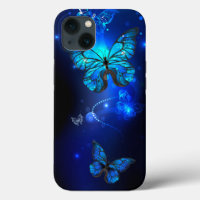 Morpho Butterfly in the Dark Background
