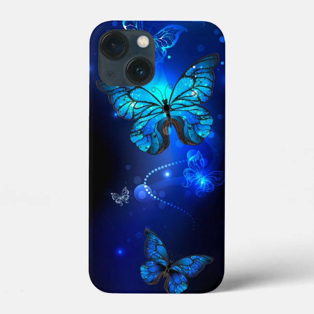 Morpho Butterfly in the Dark Background Case-Mate iPhone Case (Back)