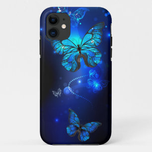 Morpho Butterfly in the Dark Background iPhone 11 Case
