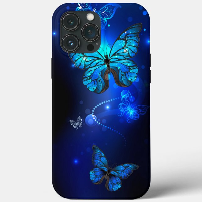 Morpho Butterfly in the Dark Background Case-Mate iPhone Case (Back)