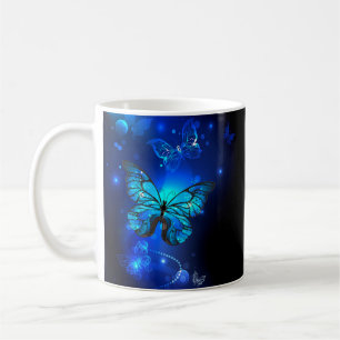 Morpho Butterfly in the Dark Background Coffee Mug