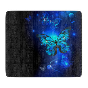 Morpho Butterfly in the Dark Background Cutting Board