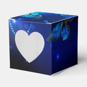 Morpho Butterfly in the Dark Background Favor Box