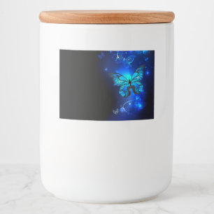 Morpho Butterfly in the Dark Background Food Label