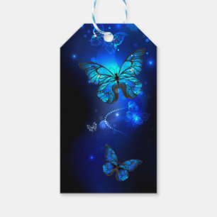 Morpho Butterfly in the Dark Background Gift Tags